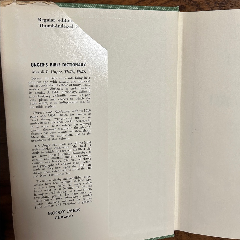 Ungers’s Bible Dictionary • Vintage • 1967 • HC Book W/ DJ • Moody Bible - Picture 6 of 11